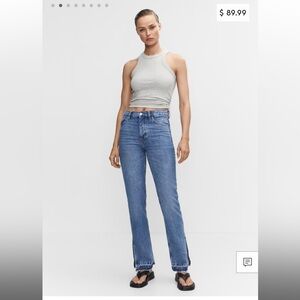 Mango split straight jeans